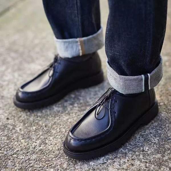 法国产 KLEMAN PADROR 男女同款复古牛皮系带皮鞋